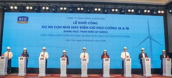 Khởi công cụm điện gió hơn 9.100 tỷ đồng tại Cần Thơ